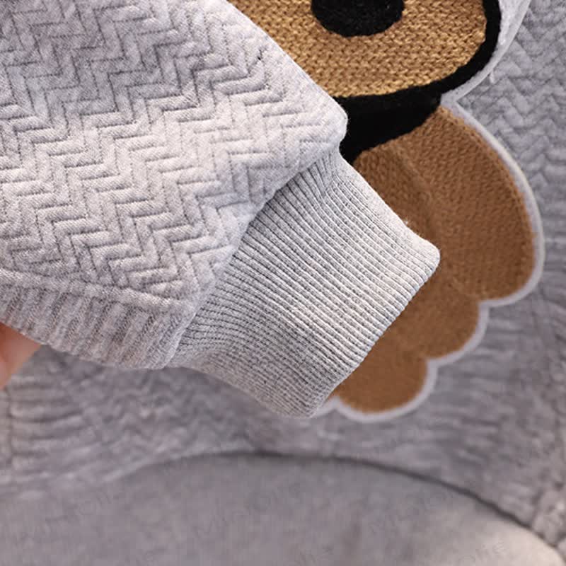 Baby Boy 2-Piece Simple Bear Sweatsuit Set