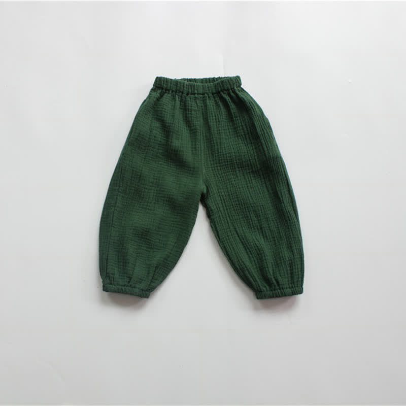 Toddler Retro Solid Color Linen Pants