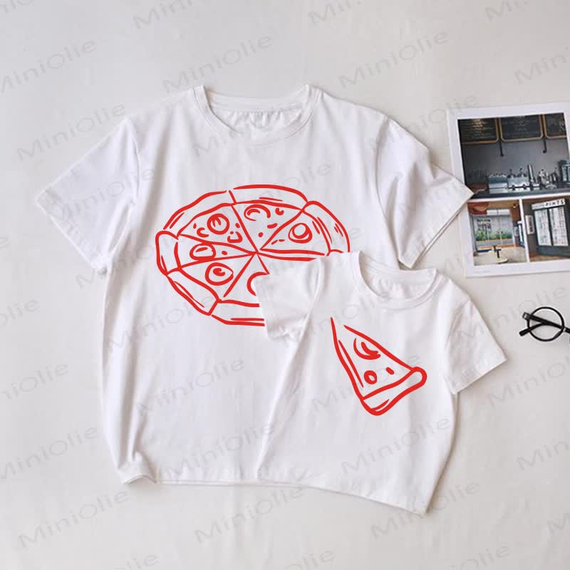 Pizza White Family Matching T-Shirt
