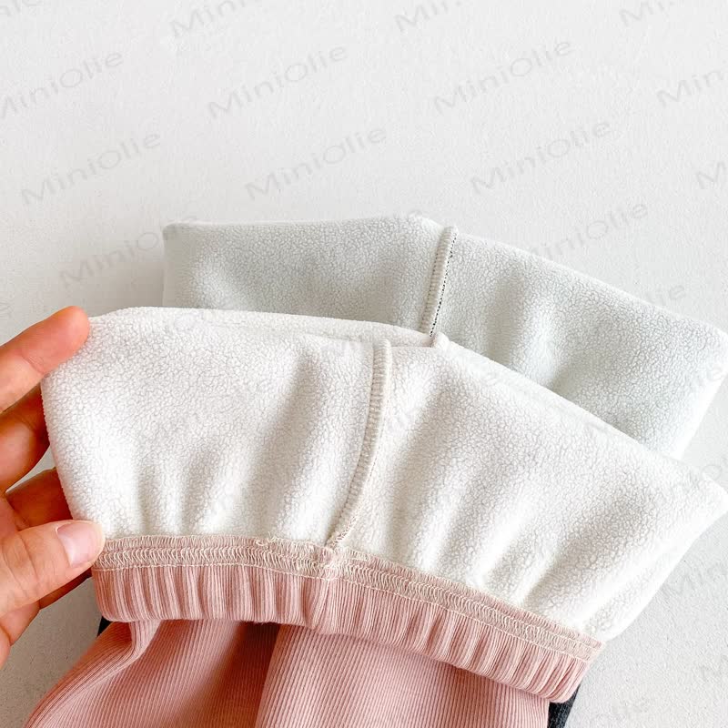 Baby Toddler Girl Knit Lace Fleece Lined Leggings