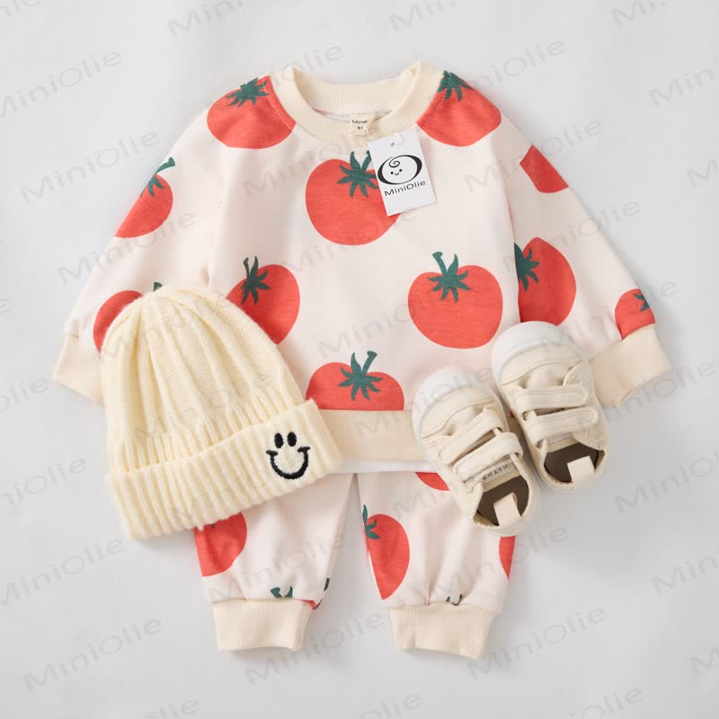 Baby Toddler Red Tomato Beige 2-piece Set