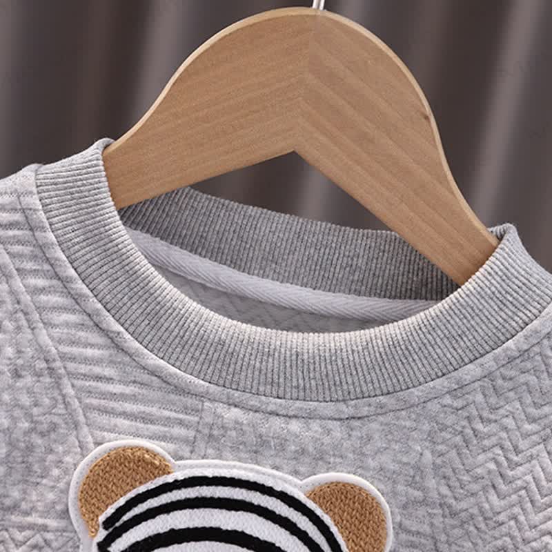 Baby Boy 2-Piece Simple Bear Sweatsuit Set
