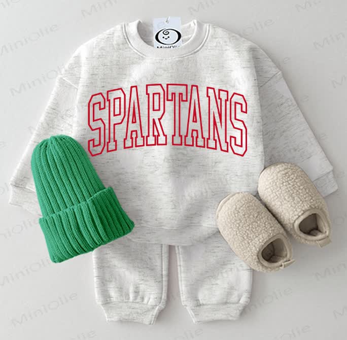 SPARTANS Baby Sweatshirt 2-piece Light Grey Set