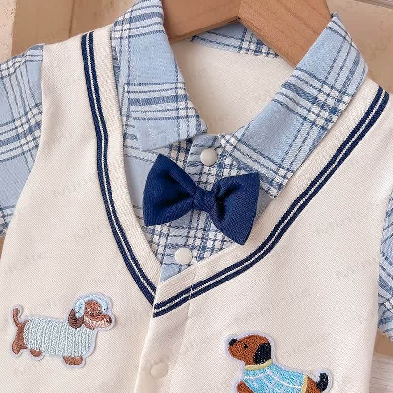 Baby Gentleman Puppy Patch Romper