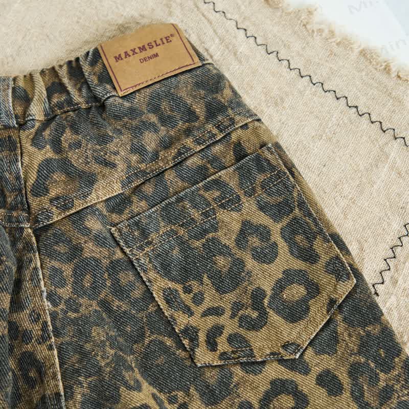 Kid Boy Leopard Print Jeans Pants