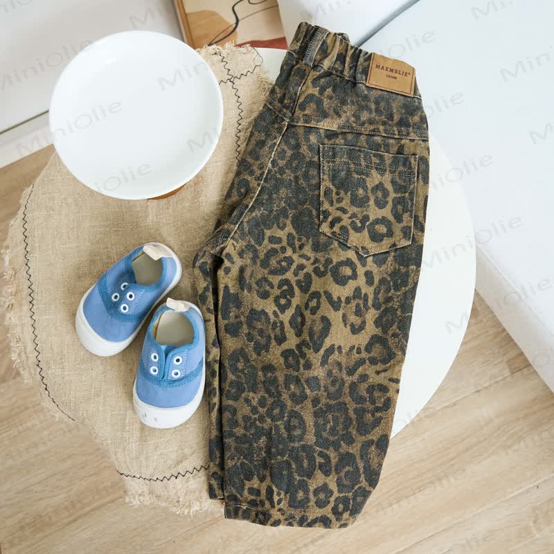 Kid Boy Leopard Print Jeans Pants