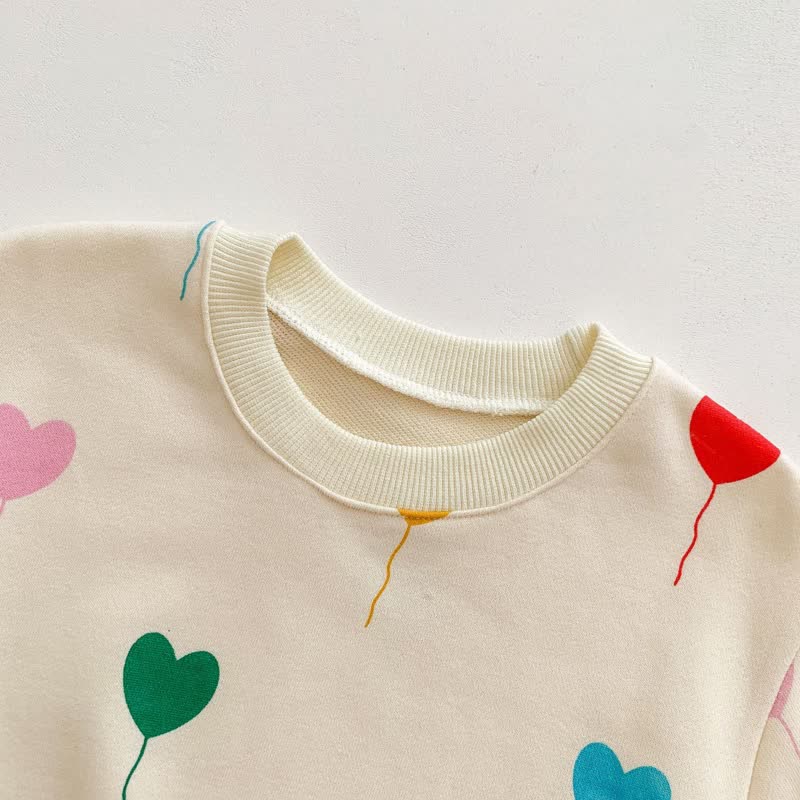 Baby Heart Balloon Sweatshirt and Pants Set