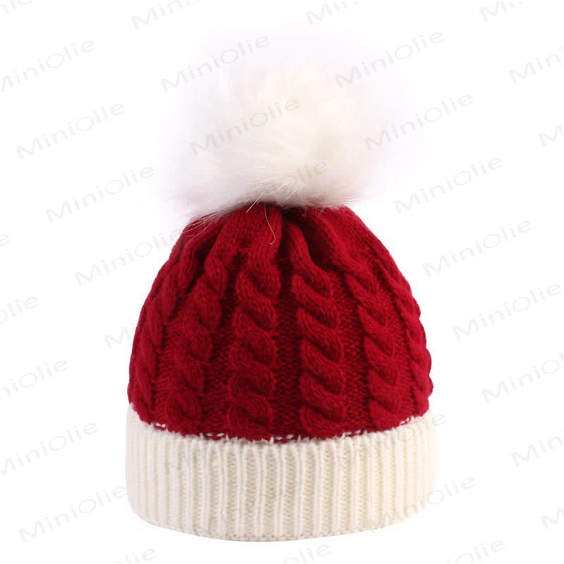 Baby Plush Twist Christmas Knitted Beanie