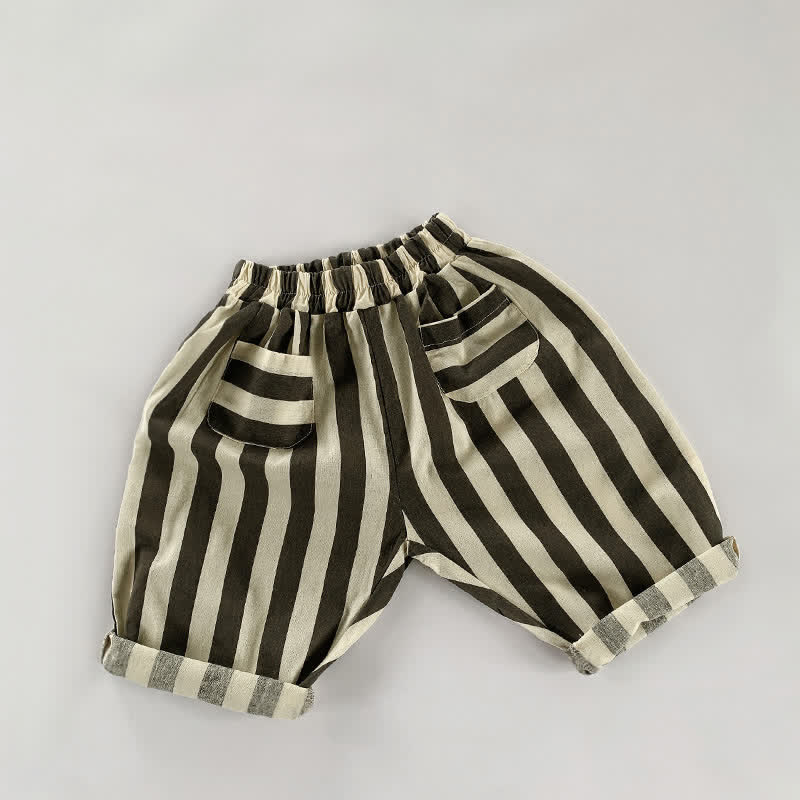 Toddler Boy Vertical Striped Loose Pants