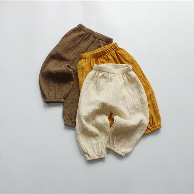 Toddler Retro Solid Color Linen Pants