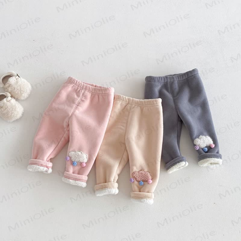 Baby Toddler Girl Clouds Fleece Lined Jogger Pants