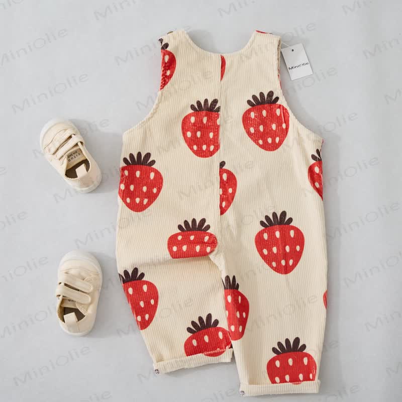 Baby Toddler Strawberry Printed Overalls