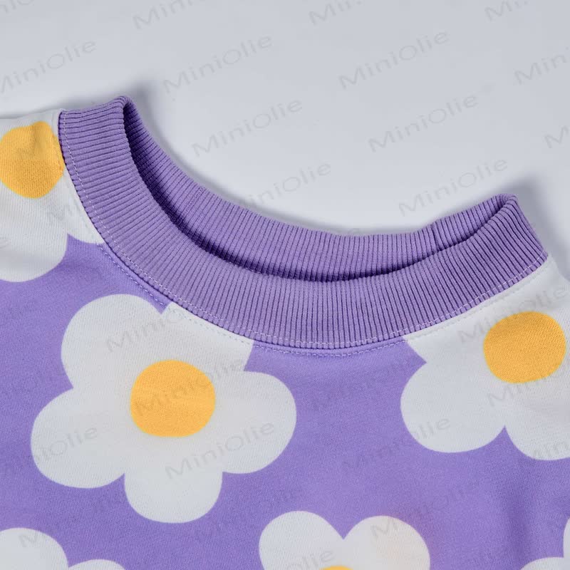 Baby White Flower 2-piece Purple Set