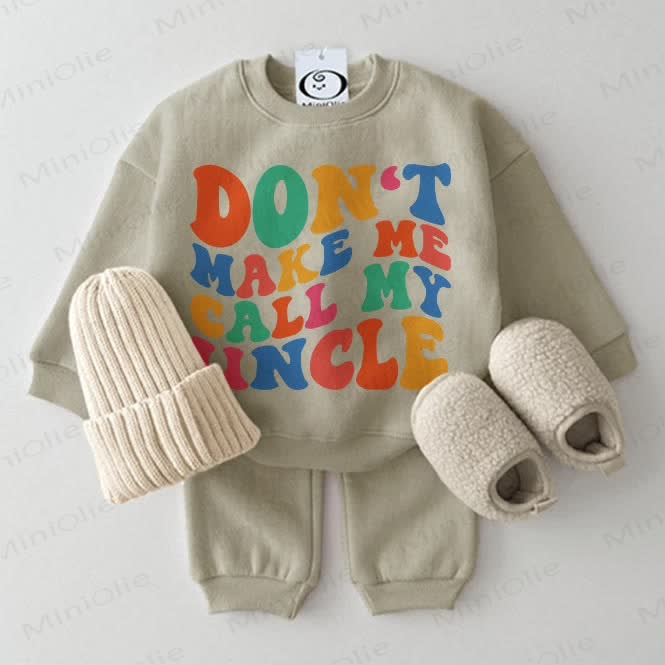 DON'T MAKE ME CALL MY UNCLE Baby 2-piece Grey Green Set