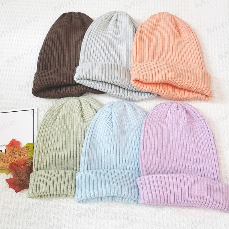 Baby Solid Color Simple Knitted Beanie