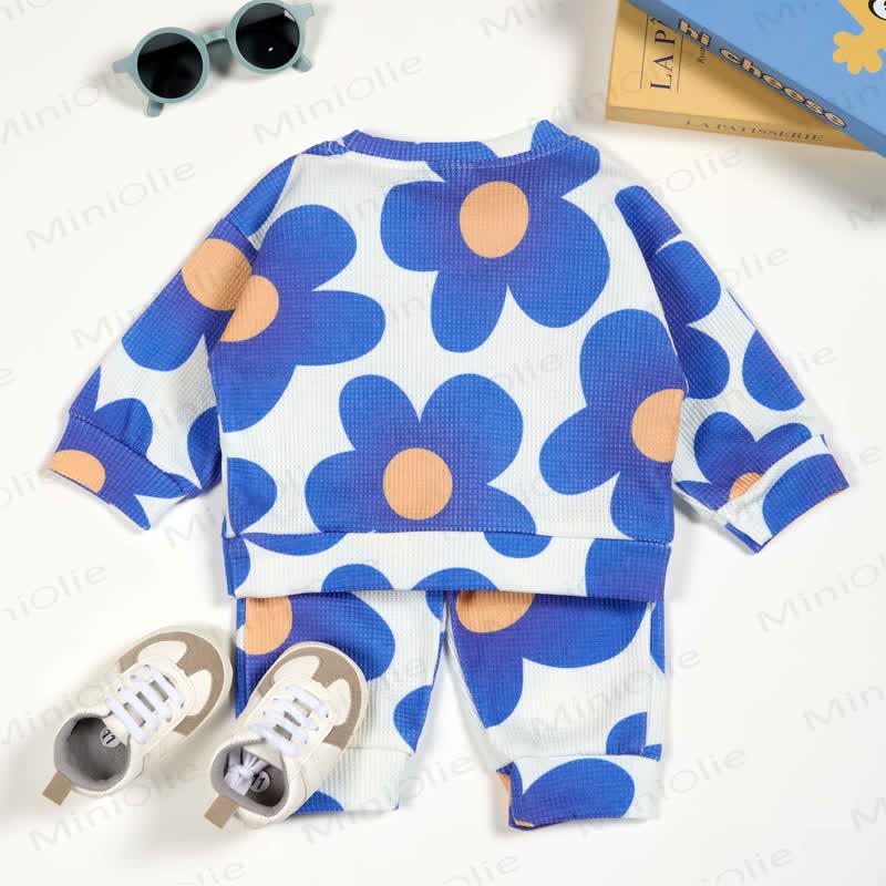Baby Waffle Blue Flower 2-piece Set