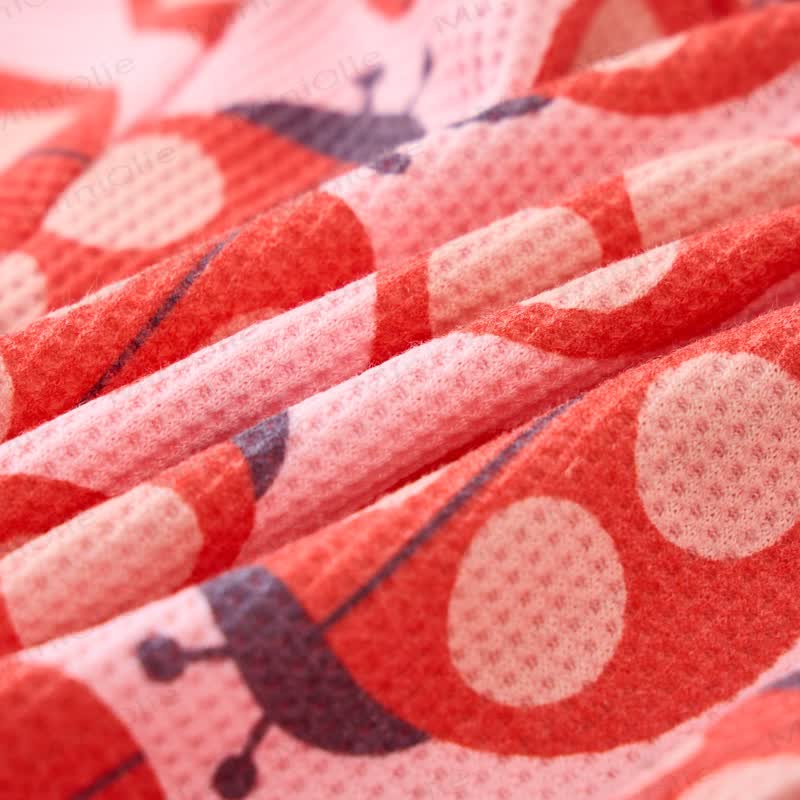 Baby Toddler Pink Ladybug Waffle 2-piece Set