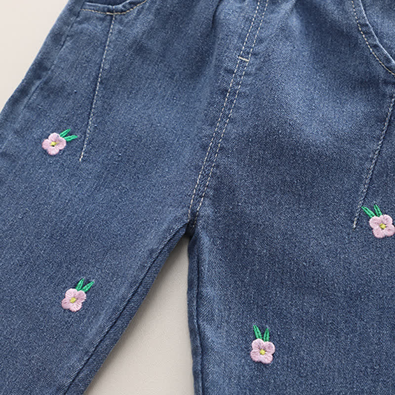 Toddler 2-Piece Lovely Flower Denim Set