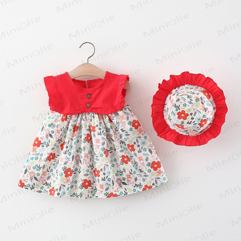 Baby Toddler Daisy Flower Dress with Hat