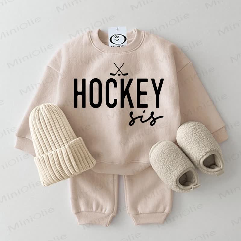 HOCKEY BROTHER & SIS Baby 2-piece Beige Set
