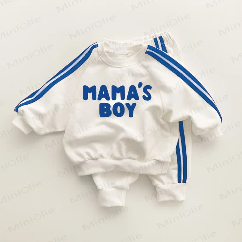 MAMA'S BOY Baby Blue Striped 2-piece Set