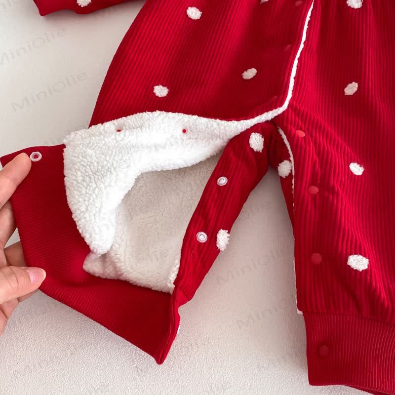 Baby Christmas Dot Romper