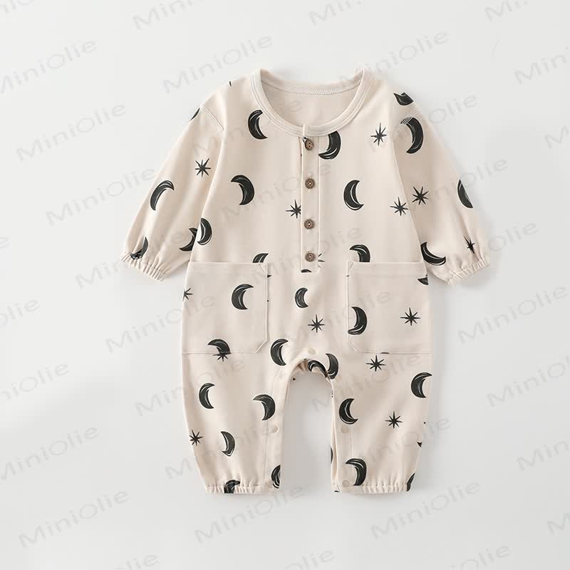 Baby Moon Dots Pajamas Romper