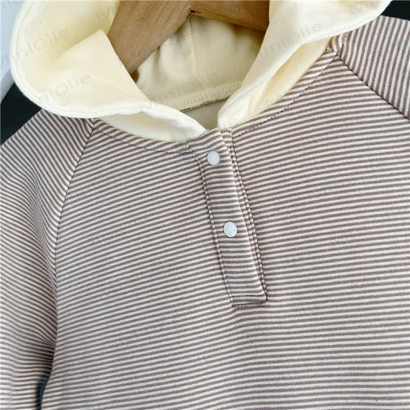 Baby Striped Hooded Soft Romper