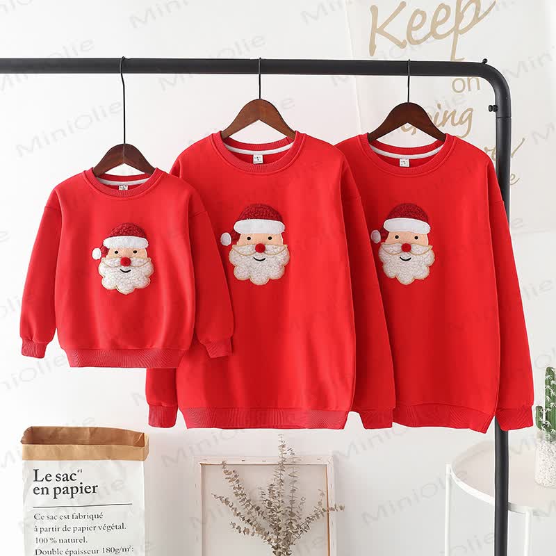 Family Matching Santa Claus Fleece Lined Sweatshirt
