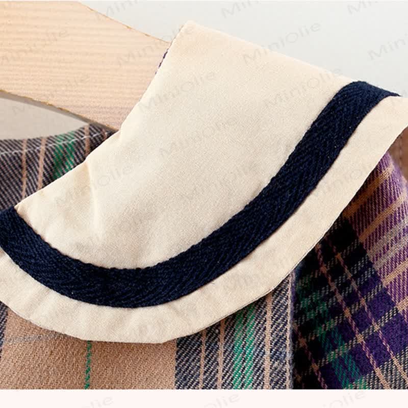 Baby Plaid Dress with Bear Doll