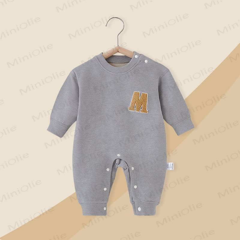 Letter M Baby Fleece Lined Romper