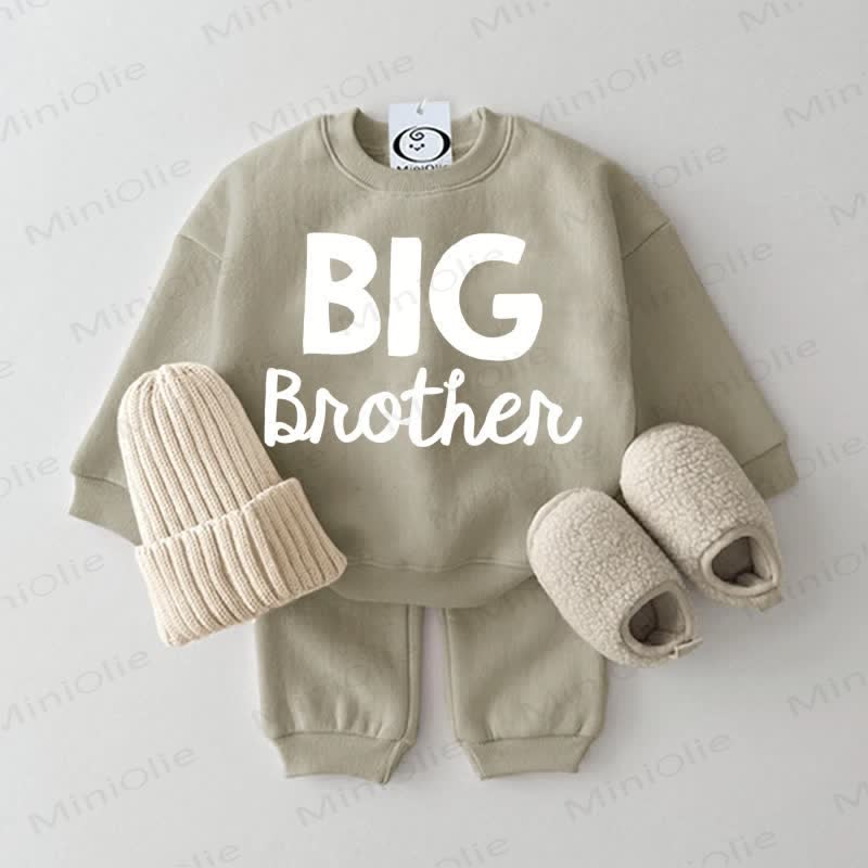 BIG/LITTLE BROTHER Baby Grey Green 2-piece Set
