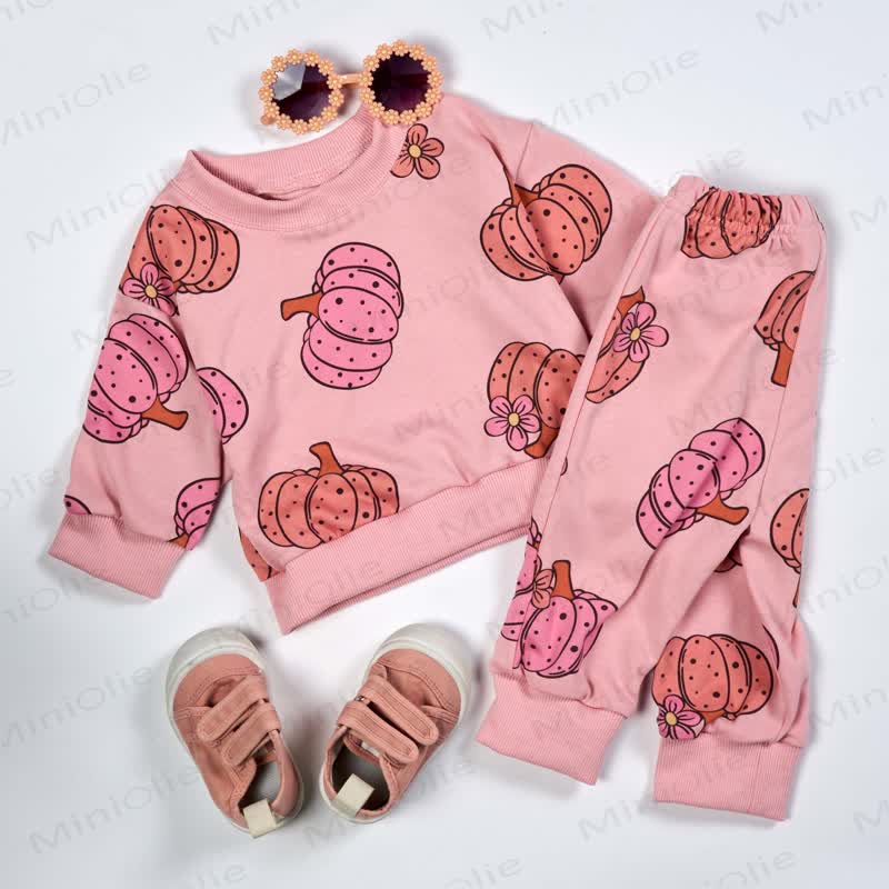 Baby Floral Pumpkin 2-piece Pink Set