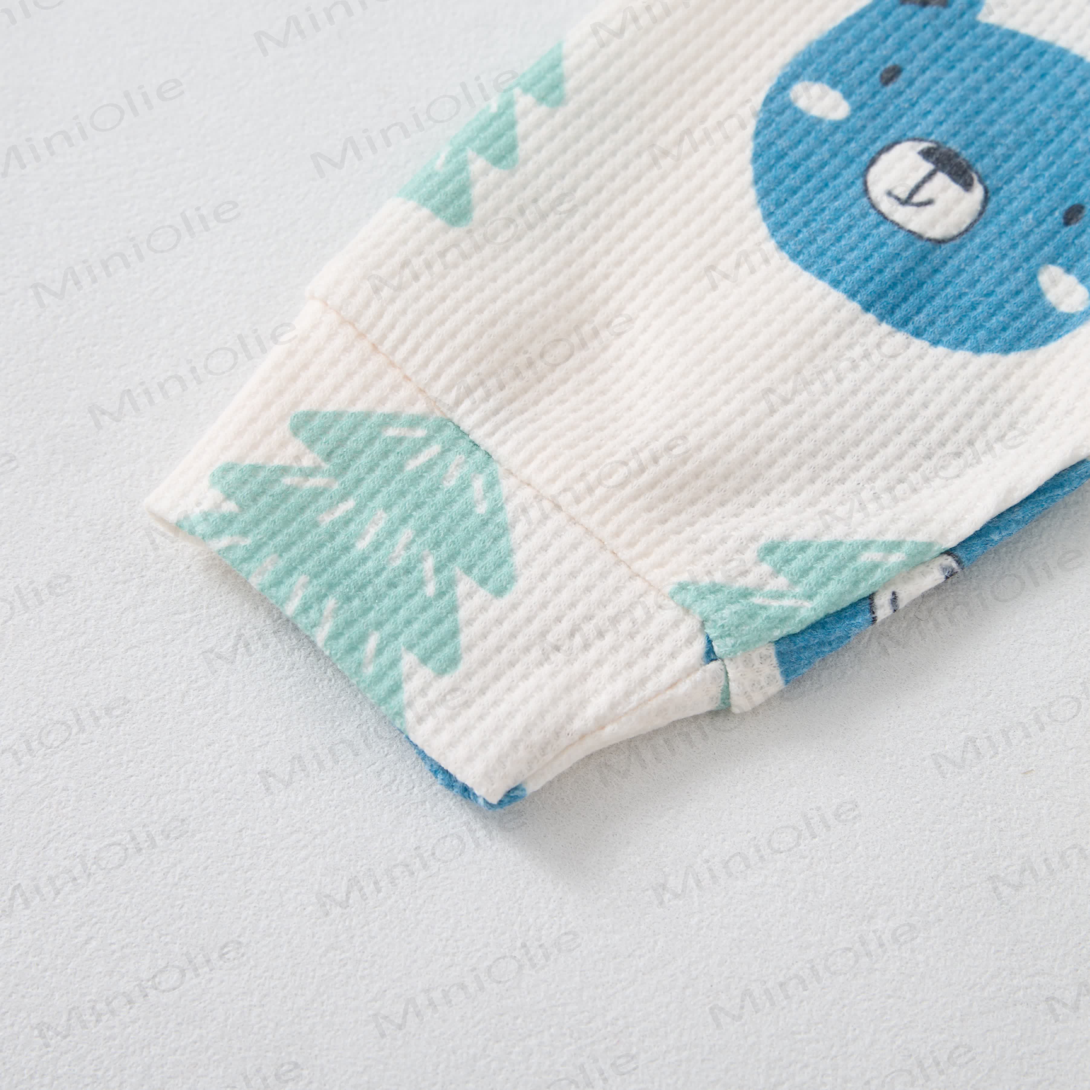 Baby Toddler Blue Bear Waffle 2-piece Set