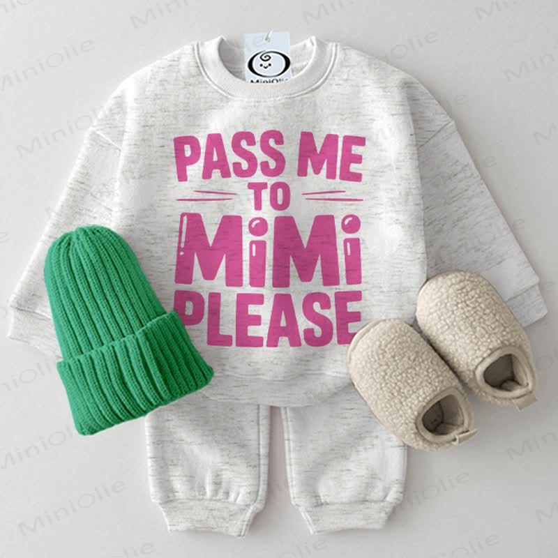 PASS ME TO MIMI PLEASE Baby 2-piece Light Grey Set