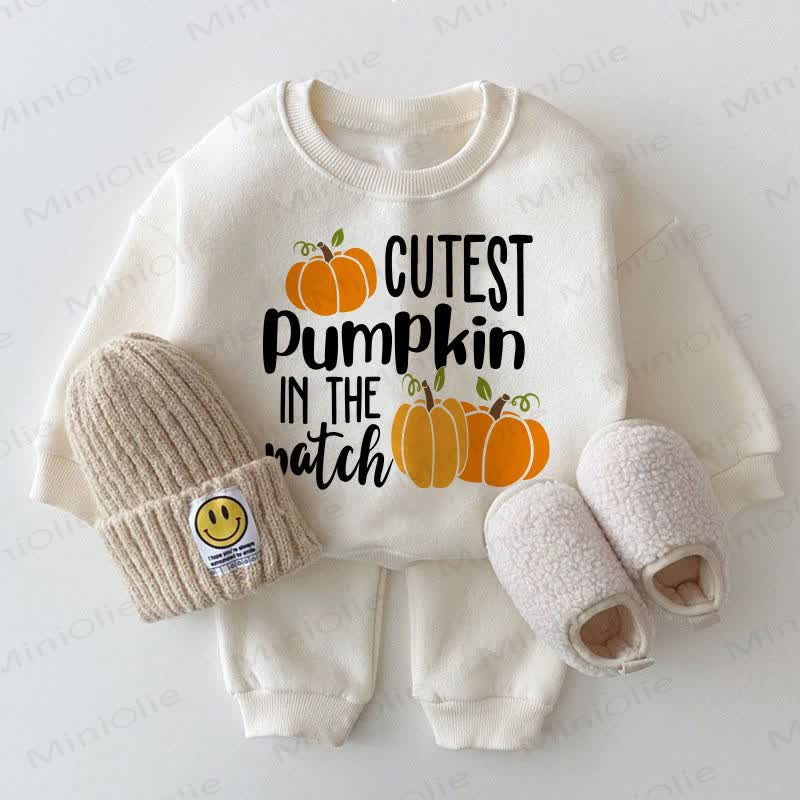 CUTEST PUMPKIN IN THE PATCH Baby Pumpkin Sweatshirt 2-piece Set