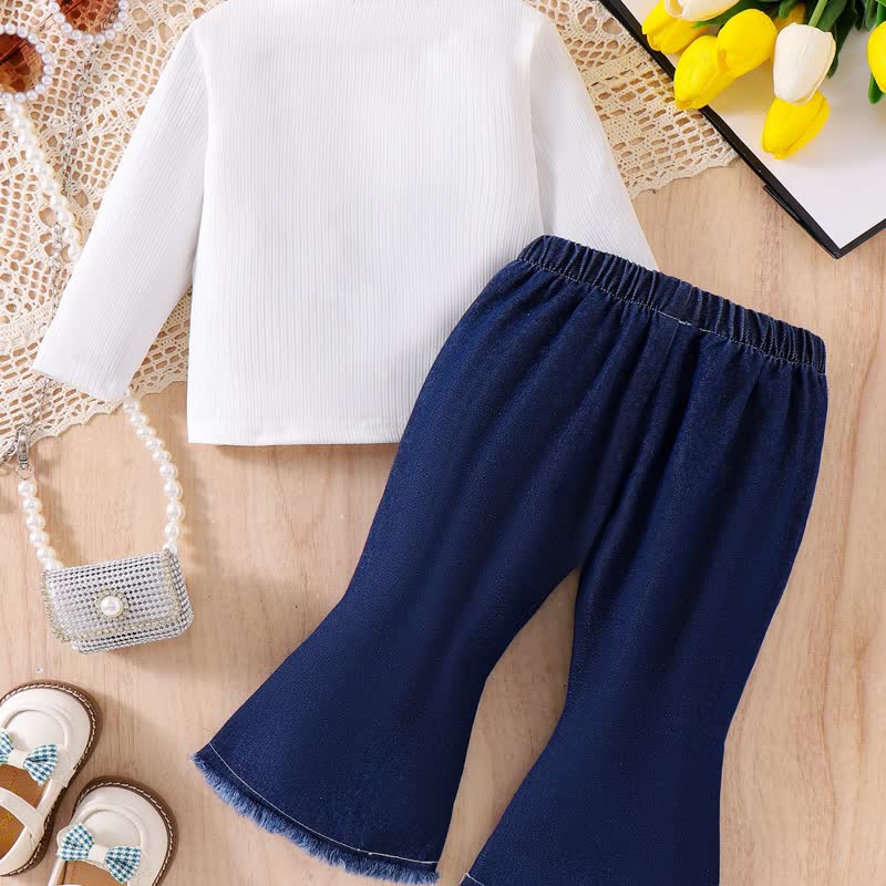 Baby 2-Piece Butterfly Bows Denim Set