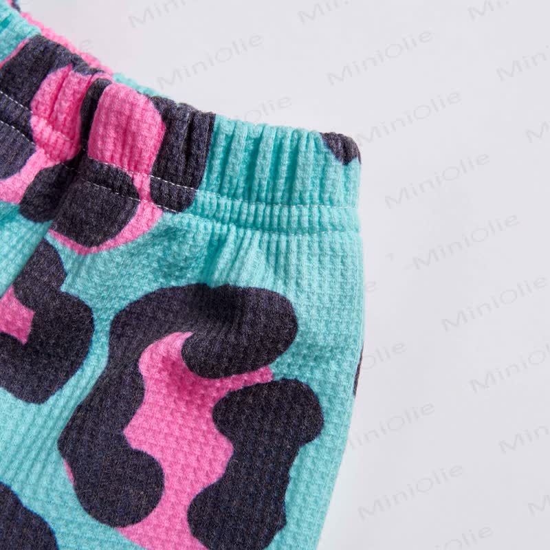Baby Leopard Print Waffle 2-piece Set
