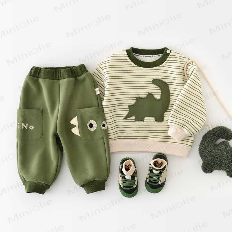 Baby Dinosaur Stripe Green Top & Pants