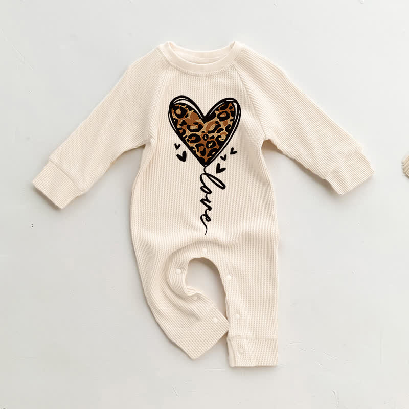 Baby Leopard Print Heart Balloon Romper