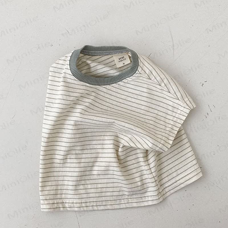 Baby Contrast Collar Striped T-Shirt