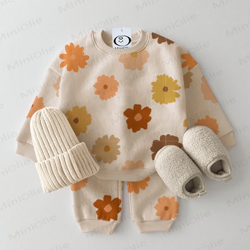 Baby Flower Sweatshirt and Pants 2-piece Set
