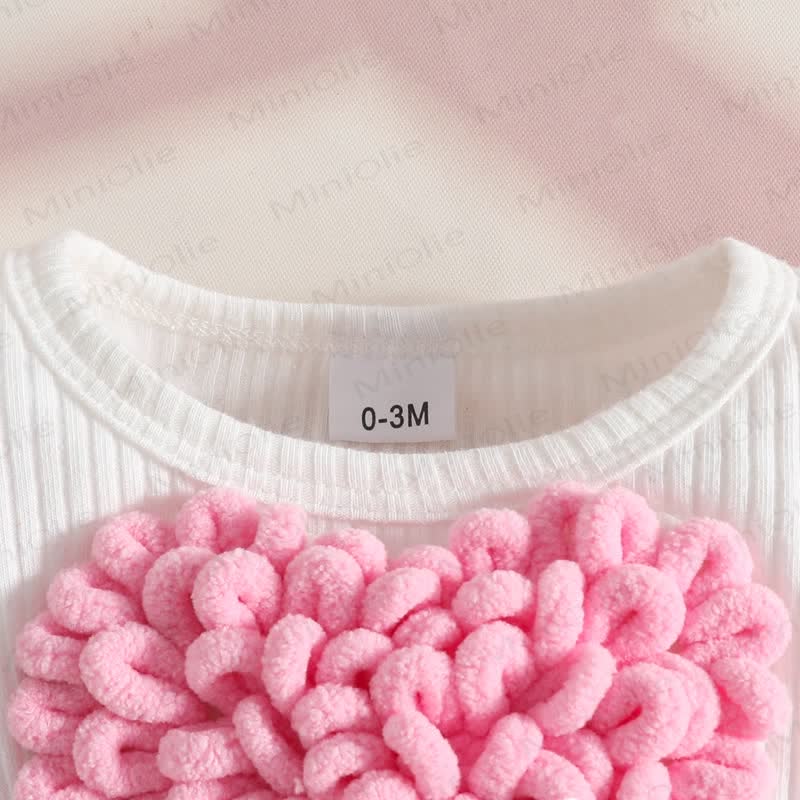 Baby Heart Rib Skirted Bodysuit with Headband