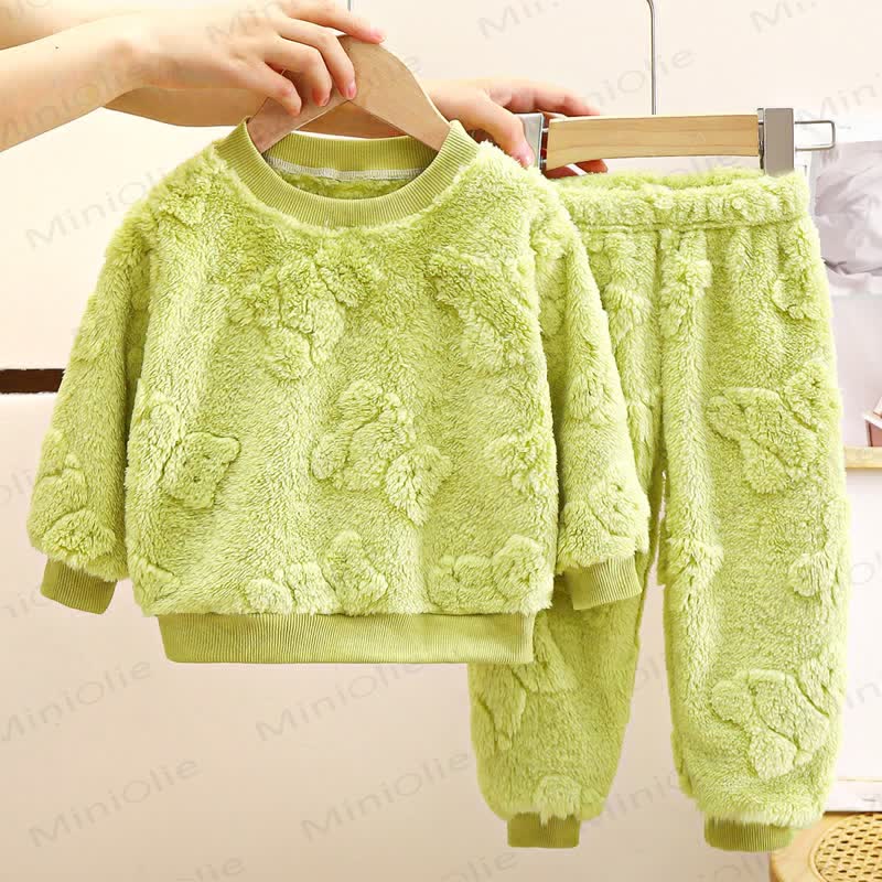 Toddler Kid Fleece Bear 2-piece Set