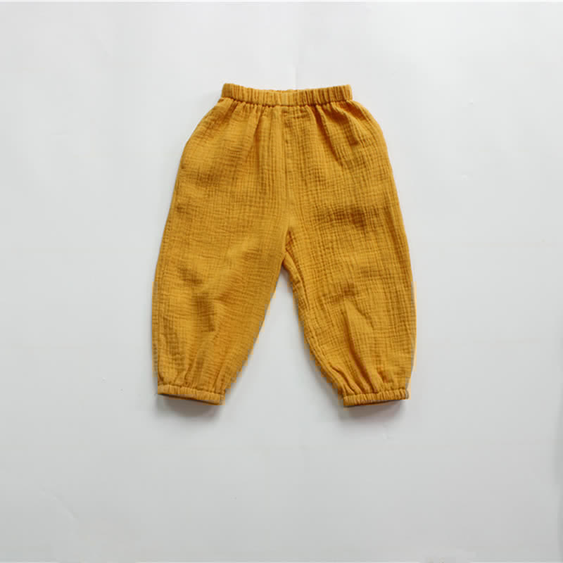 Toddler Retro Solid Color Linen Pants