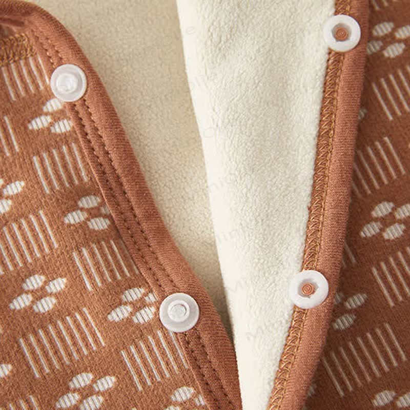 Baby Jacquard Fleece Lined Hooded Romper