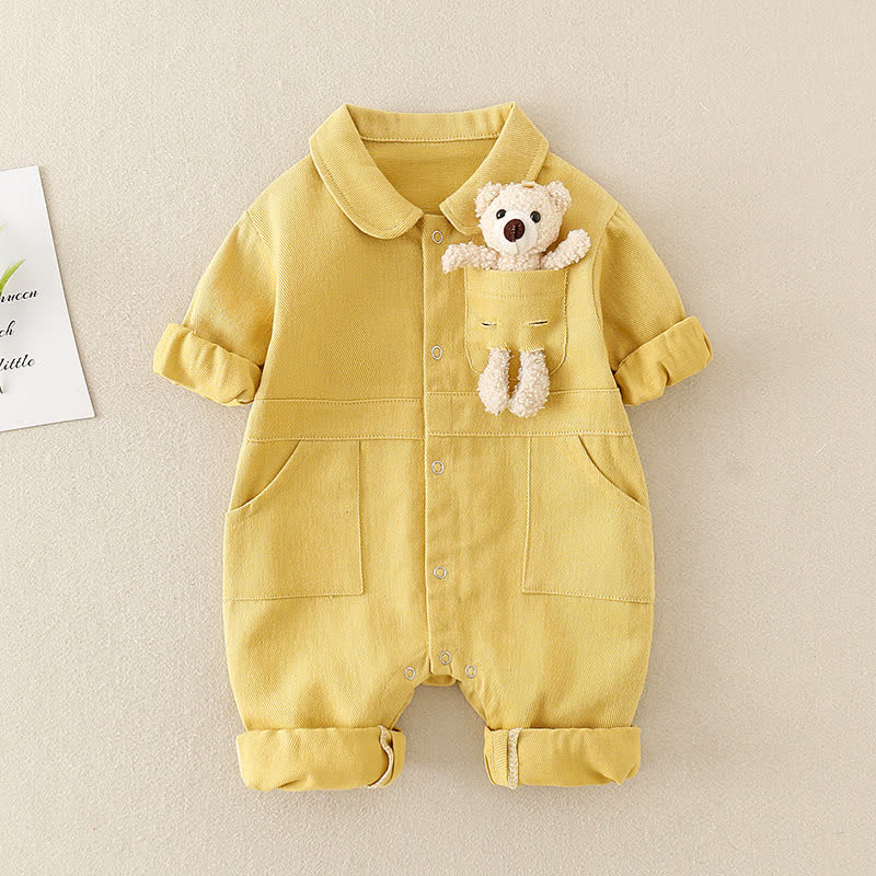 Baby Lovely Bear Polo Collar Romper