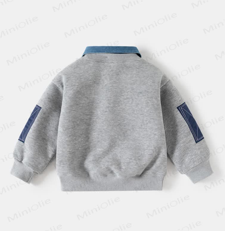 Toddler Fleece Lined Fake 2pcs Sweatshirt