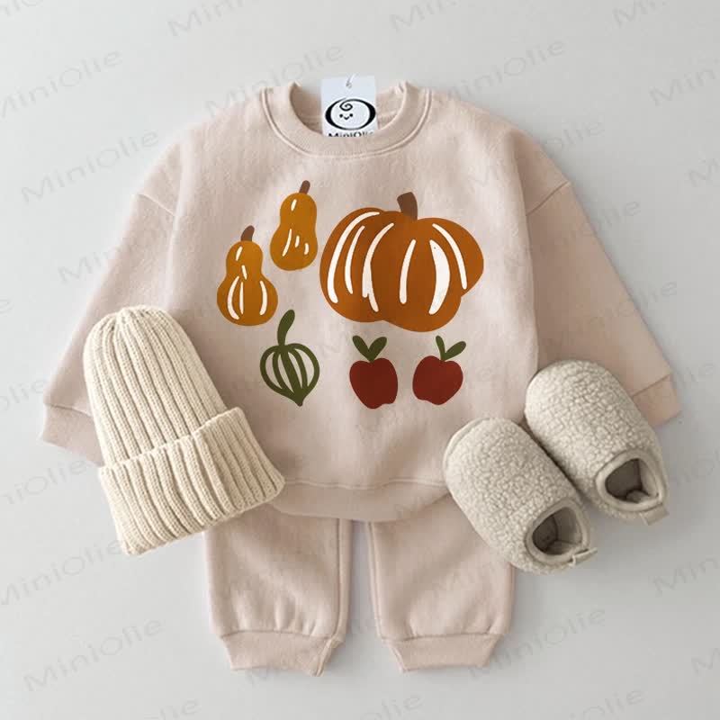 Vegetables Pattern Baby 2-piece Beige Set
