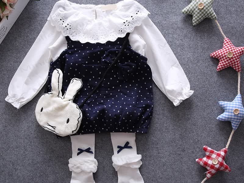 Baby White Top and Star Dress 2-piece Set